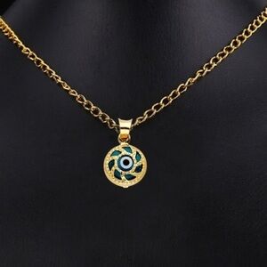 One pc 14K Yellow Gold  Evil Eye Pendant